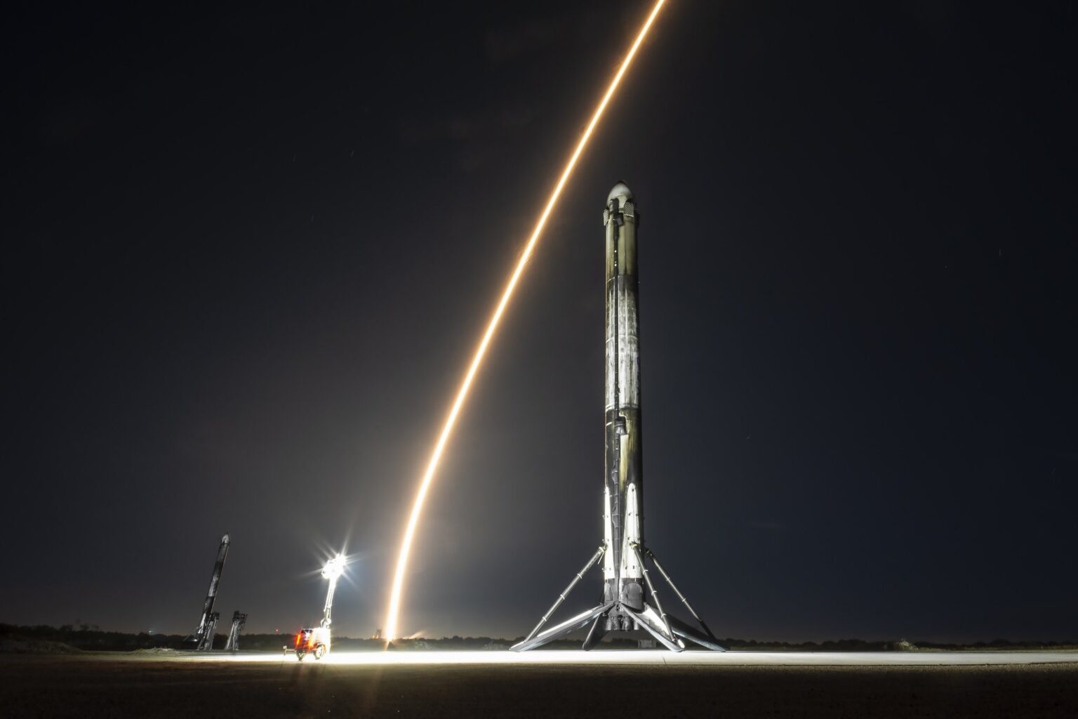 SpaceX booster returning to the Waco-area site