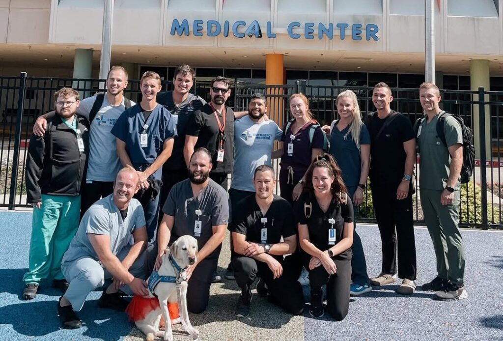 BSWEM residents in front of the Medical Center